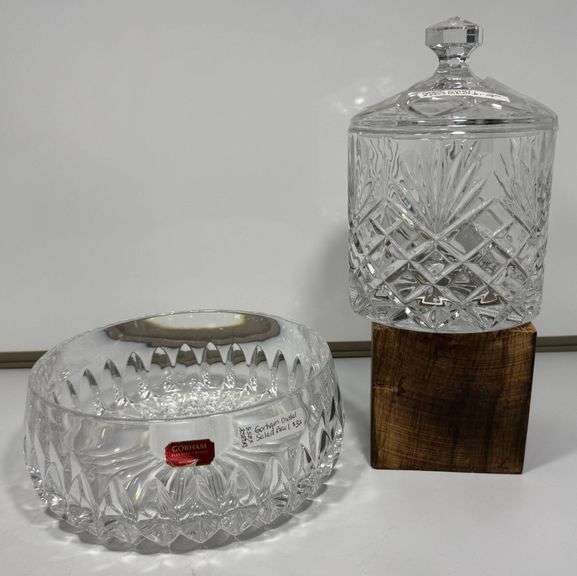 Gorham Full Lead Crystal  Bowl and Crystal Biscuit Jar