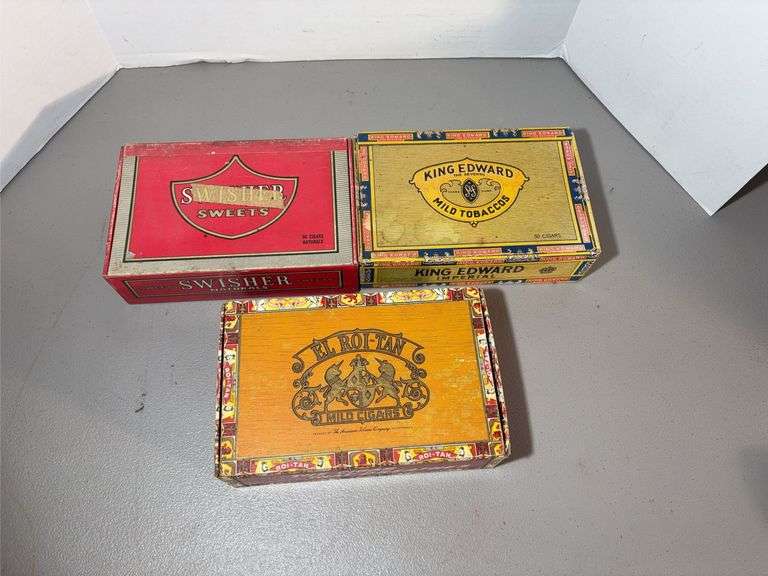 Three Vintage Cigar Boxes