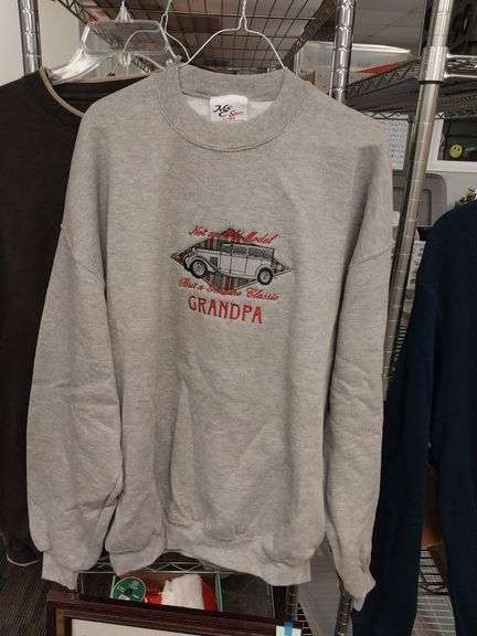 Gray McSport Sweatshirt with Embroidered Classic Car Design