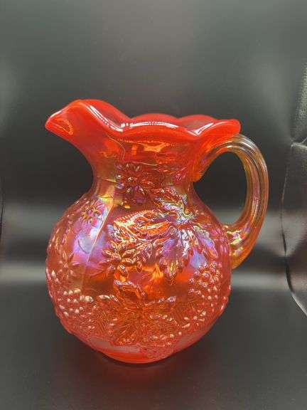 Dugan Grape & Cable Carnival Glass Pitcher