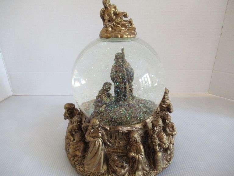 Large Musical Nativity Snow Globe #1