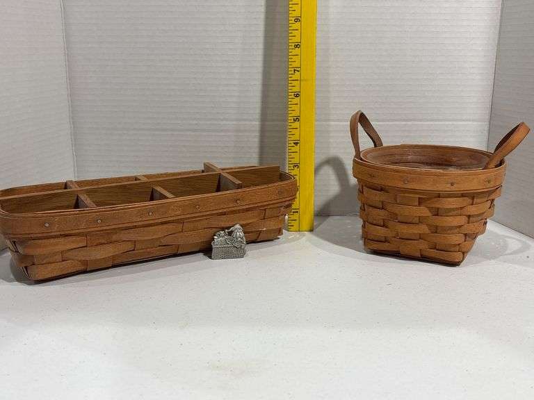 Longaberger Two Woven Wooden Baskets