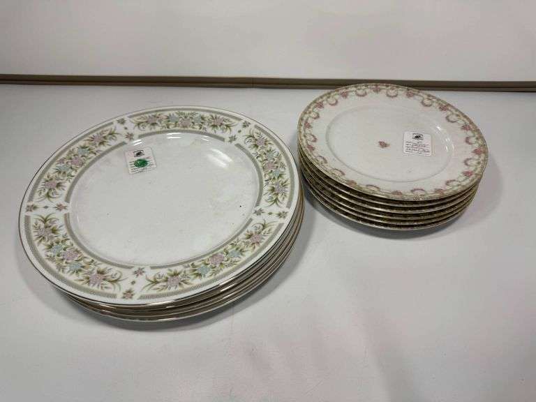 MZ Austria and Limoges China Plates with Floral Motifs