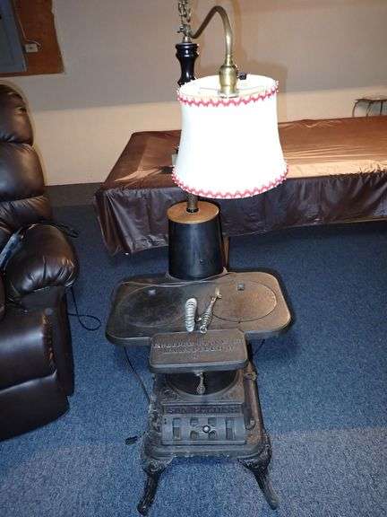 Eclipse Stove Co. Mansfield #8 Cast Iron Stove Repurposed as Lamp