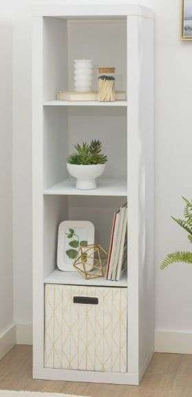 Better Homes & Gardens 4 Cube Vertical Storage Organizer, White Texture