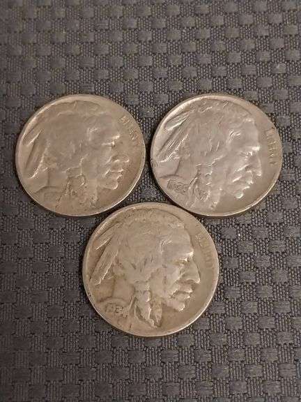 Three 1936 Buffalo Nickels