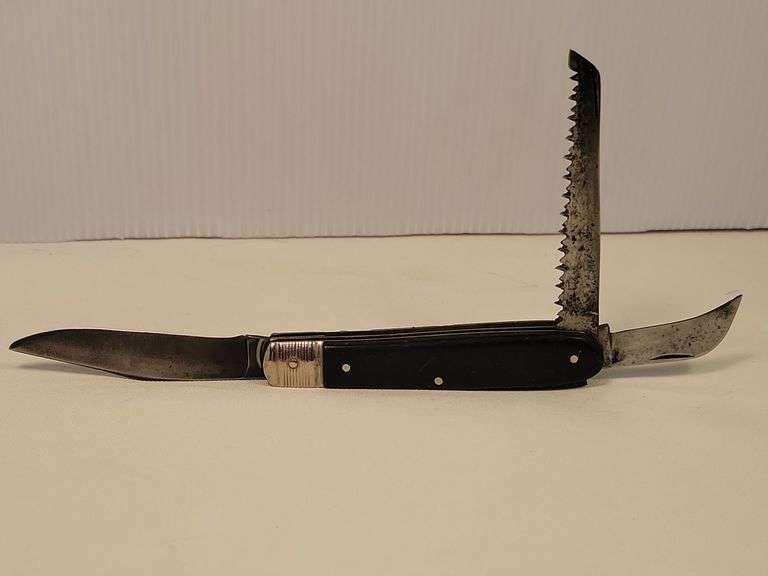 Unk 3-blade Horn Handle Knife