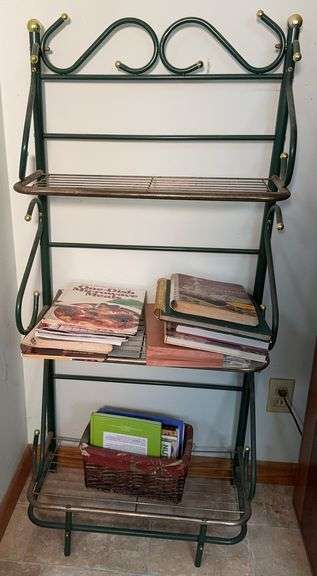 Bakerβs Rack with Cookbooks and Recipes