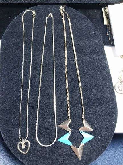 Gold-Tone and Decorative Necklace Lot with Heart Pendant