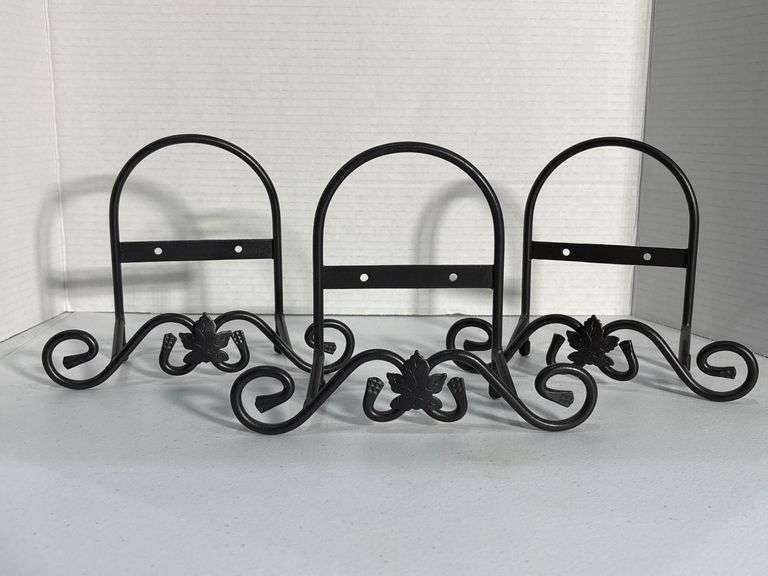 Longaberger Three Black Wrought Iron Holders