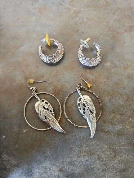 Two Pair Of Pierced Earrings