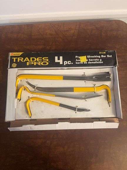 Trades Pro 4Pc Pry and Wrecking Bar Set