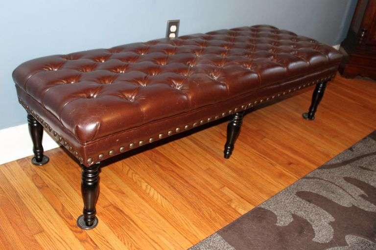 Leather Tufted Bench