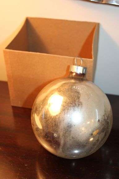 Translucent Glass Ornament with Silver Cap, Approx. 7 Inches