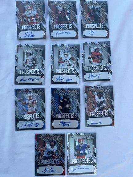 Lot of 11 autographed 2024 heroes and prospects cards. All numbered under 100.