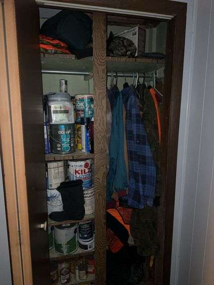 Contents of Cabinet (hunting clothing, etc.)