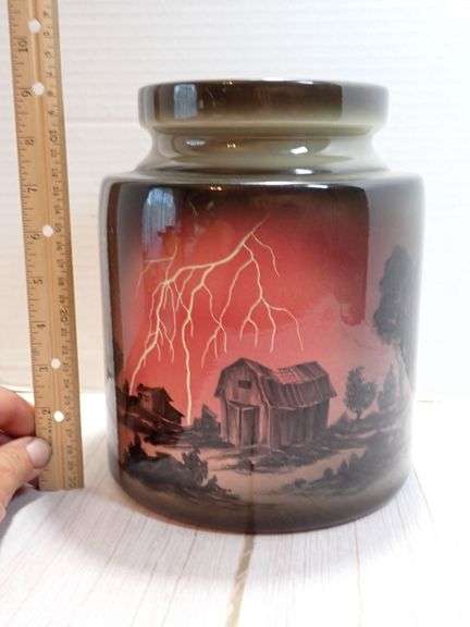 Hand-Painted Hooton Union OH Ceramic Jar