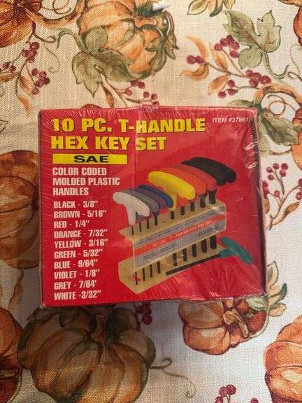 10pc T-Handle Hex Key Set SAE