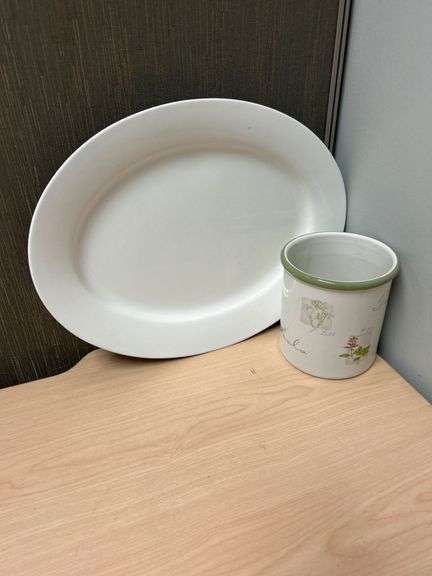 Martha Stewart Platter and Sonoma Herb Garden Utensil Holder