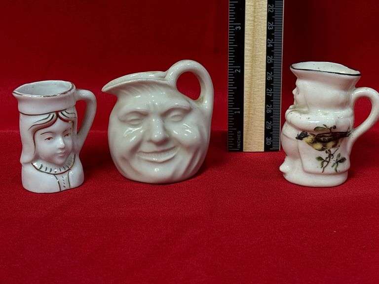 Vintage pottery moon face Jug & Others