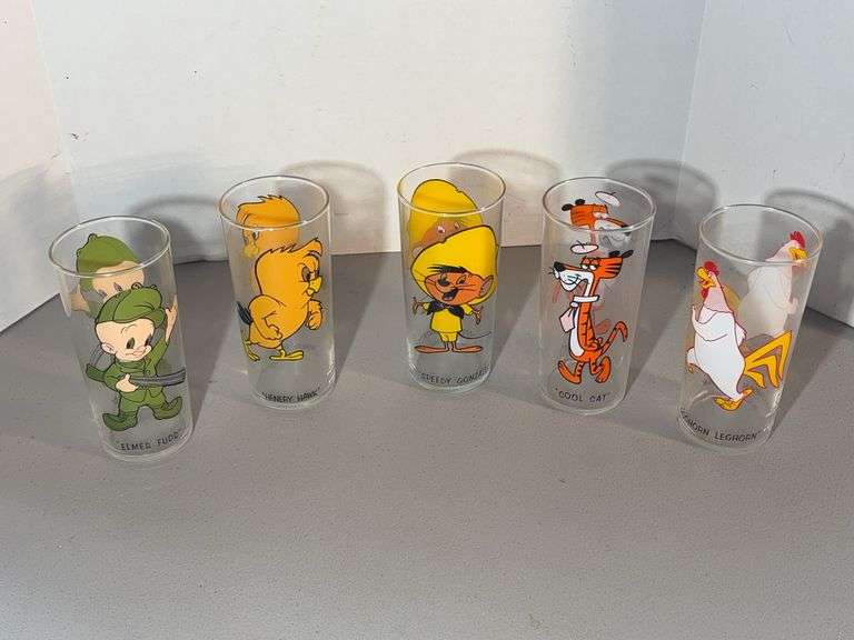 Six Pepsi Character Glasses
