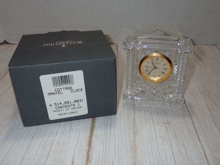 Waterford Crystal Cottage Mantel Clock with Original Box