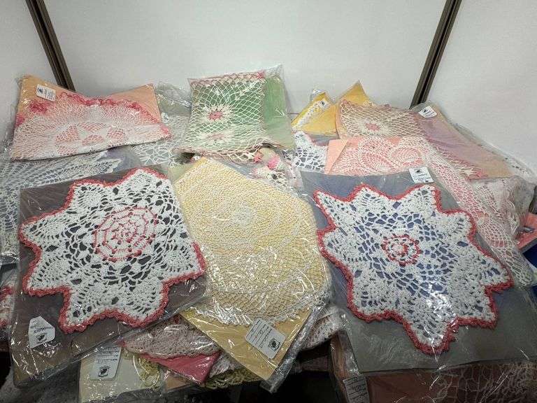 LARGE Lot of Handcrafted Crochet Doilies in Various Styles and Colors