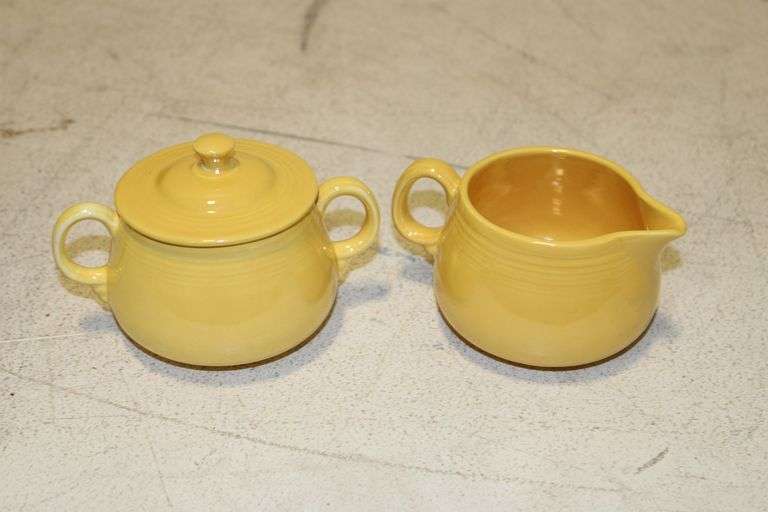 Fiesta Ware Creamer And Sugar