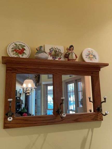 Vintage Oak Mirror & Décor