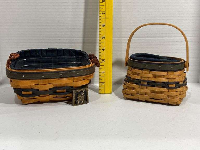 Longaberger Woven Baskets with Fabric Liners