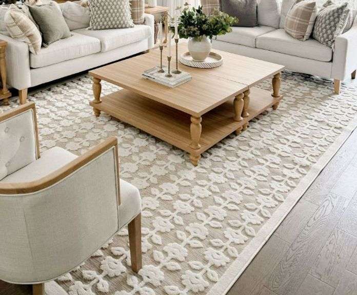 My Texas House Poppy 9' x 12' Driftwood Floral Indoor/Outdoor Rug