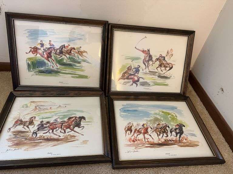 Complete set of 4 horse racing prints – John GROTH - Auction Ohio