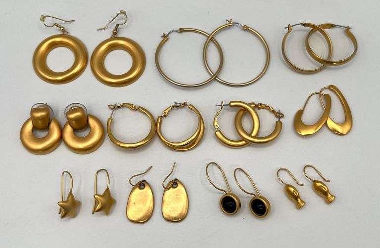Hoop & Gold Toned Earrings