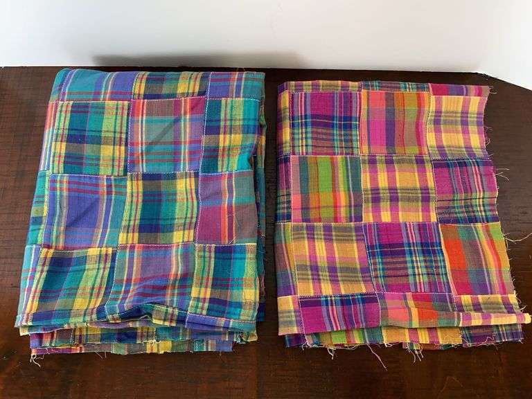 Madras Plaid Patchwork Fabric - 2.5 Yards Total