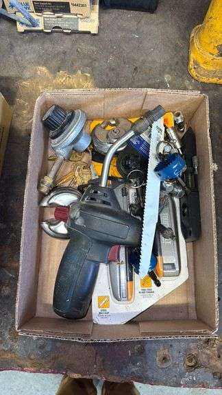 Box of Assorted Hand Tools and Accessories