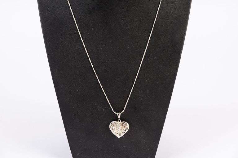 Beautiful Sterling Silver Necklace and Heart Pendant