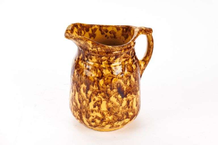 Yellow Ware Rockingham Glaze Pitcher