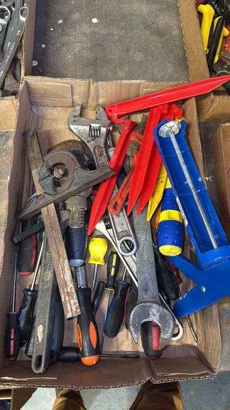 Mixed Tool Lot with Wrenches, Screwdrivers, and More