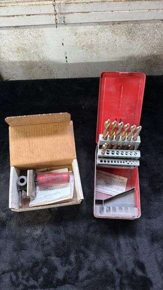 Vintage Drill Bit Set with Holder and Accessories