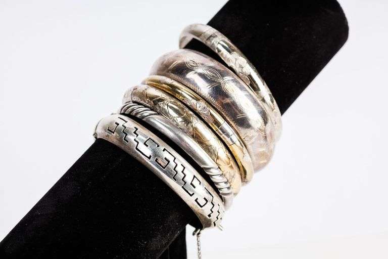 Sterling Silver Bangle Bracelet Grouping