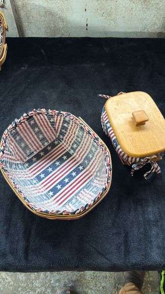 Longaberger Handwoven Baskets Set with Lids