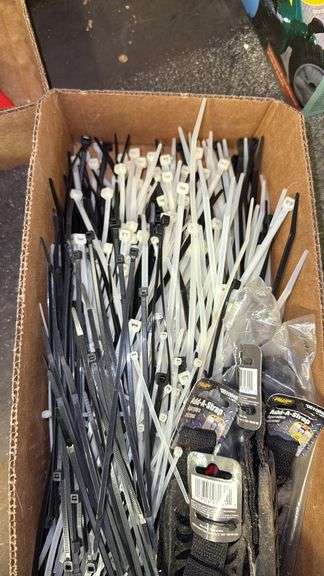 Assorted Zip Ties and Straps in Box