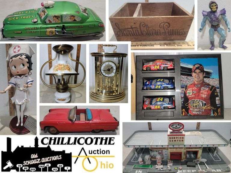 CHILLICOTHE: 1949 Dick Tracy Tin Car, Prunes Crate, Die-Cast Cars, Betty Boop, & More