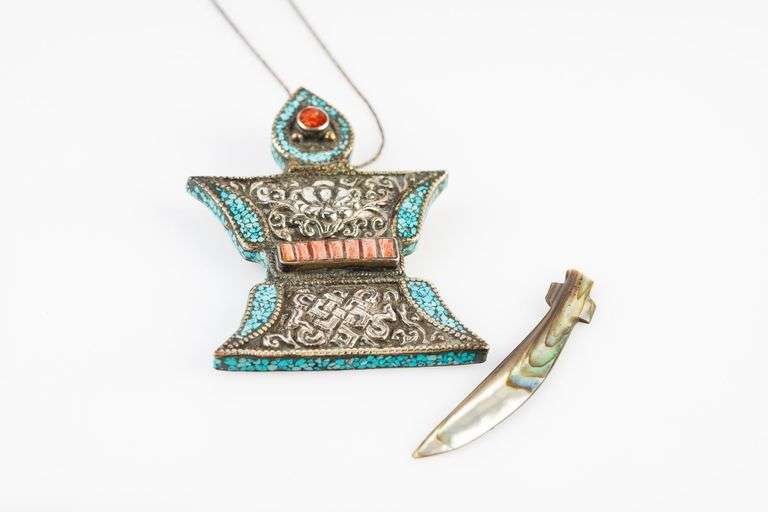 Antique Tibetan/Nepalese Pendant and Necklace