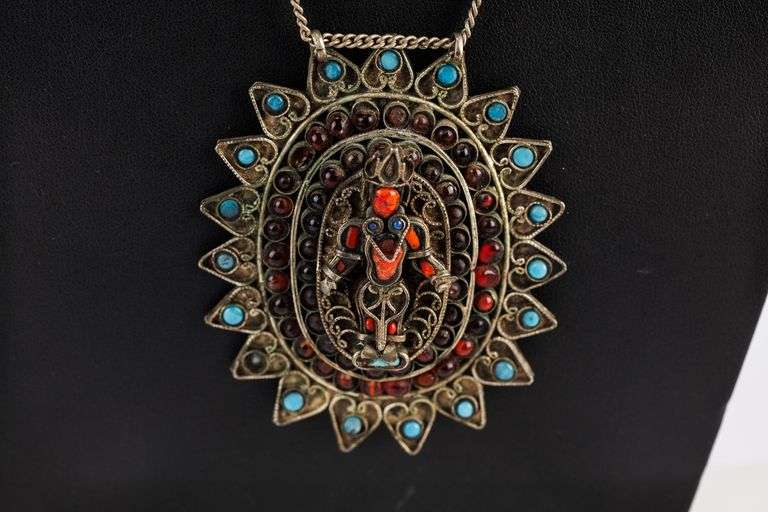 Antique Nepalese/Tibetan Amulet Pendant and Necklace- Hidden Compartment!