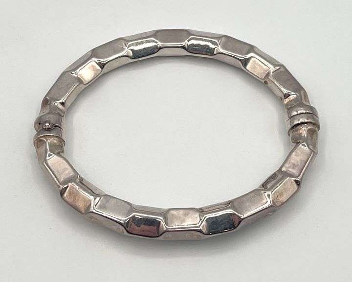 Silver Hinged Bangle Bracelet