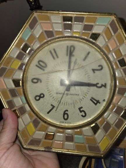 Vintage General Electric Mosaic Wall Clock | Mid Century Modern GE ...