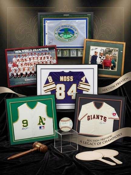BIG NAMES! BIG HISTORY! BIG BIDS ON THE LINE! TIGER! MAYS! MOSS! MONTANA SHINE! THE REDS! FOUR GOLF GREATS! COLLECTOR DELIGHT! COME FOR THE LEGENDS—STAY FOR THE FIGHT!