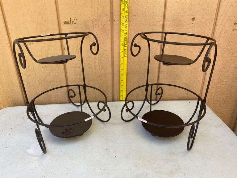 Assembly/instructions Design Two Double-Bowl Metal Stands with Assembly Instructions - Auction Ohio