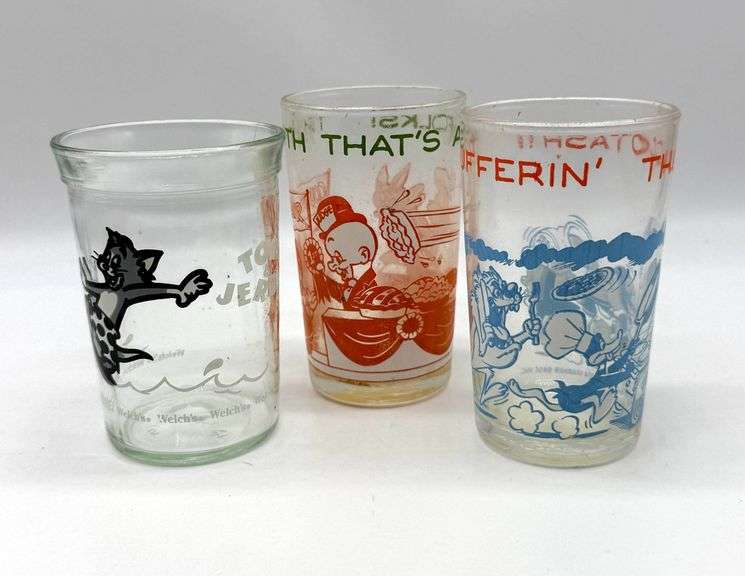 Tyler Cartoon Characters 3 - Vintage Cartoon Welch's Glasses - Auction Ohio